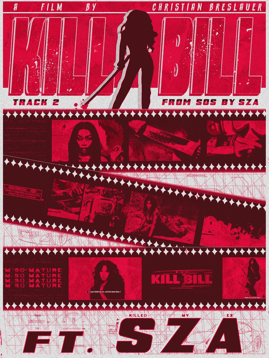 6inchhells's tweet photo. In honor of @sza’s new music video for ‘Kill Bill’ dropping last night, I designed a film poster ❤️❤️‍🔥🔪 (this is also my first time posting my art!) https://t.co/Fgf9qbVmvh