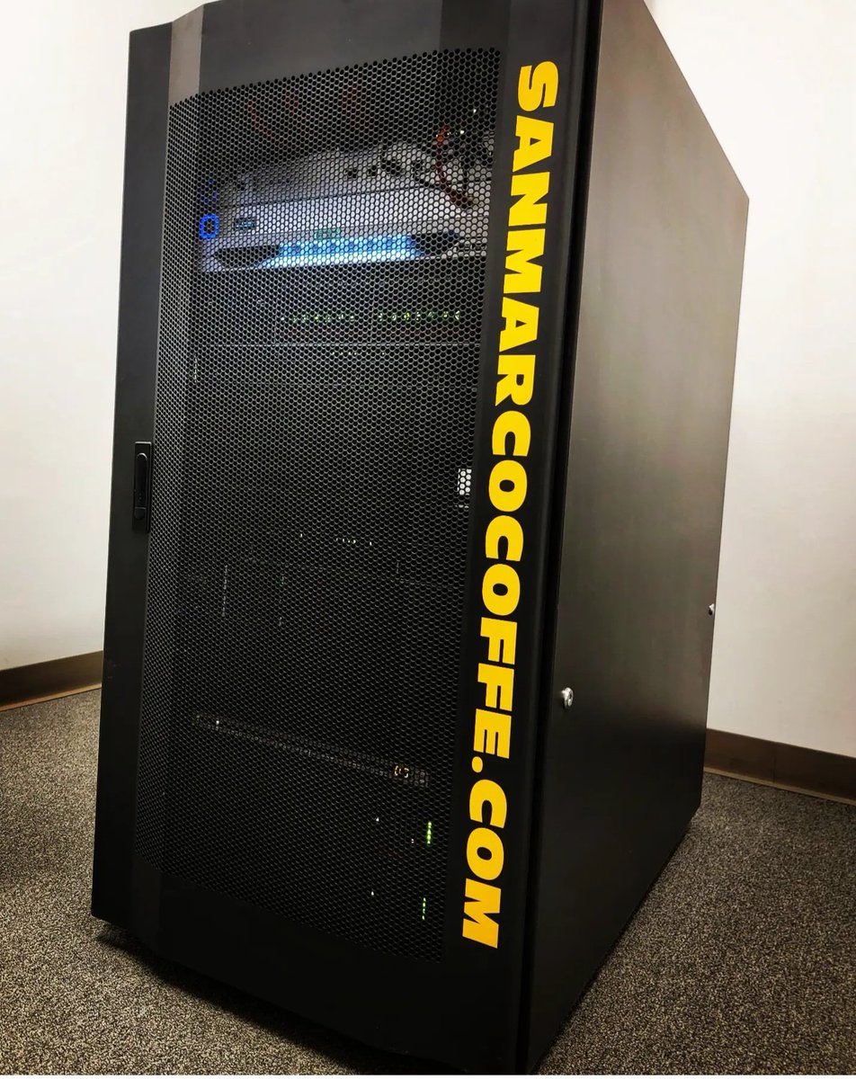 sanmarcocoffee's tweet photo. Server room, the land where coffee is banned but the smell of fresh roasted beans never leaves. Talk about cruel and unusual punishment. #coffeemadness #coffeenotallowed #serverroomstruggles #serverroomcoffeedrought #coffeehumor https://t.co/pRZv3VfwYW