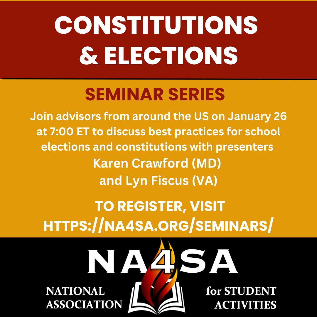 Advisers—want to learn more about constitutions and elections? Join this FREE online session with activities folks from around the country on January 26!