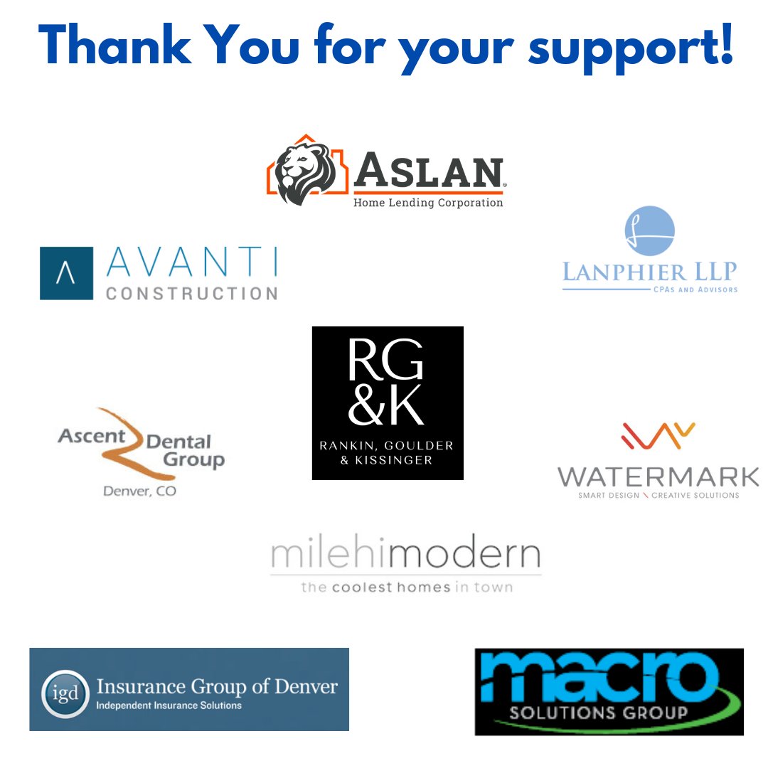 We are so thankful for our school sponsors this year!
<a href="/milehimodern/">milehimodern</a> 
@AslanLending
Lanphier LLP
<a href="/IGDenver/">IGDenver</a> 
macrosolutionsgroup.com
<a href="/WatermarkAgency/">Watermark</a> 
<a href="/AscentDental/">Ascent Dental Denver</a>
Avanti Construction
RGKcolorado.com