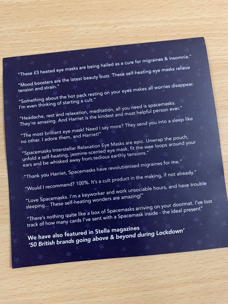 Amazing donation from <a href="/SpacemasksUK/">spacemasks.com</a> for our ICUsteps group. I’m sure many of our patients will benefit 😴