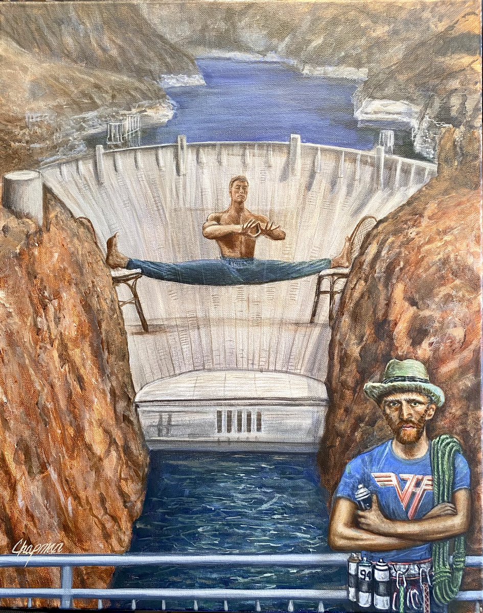 Travispaints's tweet image. Van Gogh Van Damme dam vandalism