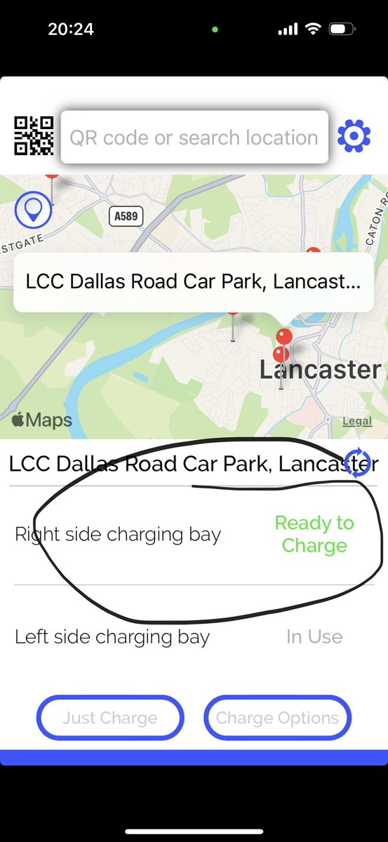 simonlefever's tweet photo. @Co_wheels Hi.. It’s Dallas road. I’ve checked 4 of the last 7 days and it’s always parked in one of the bays and either not plugged in or not charging. This is the bay it’s parked in at present. https://t.co/YSd31eEzl3