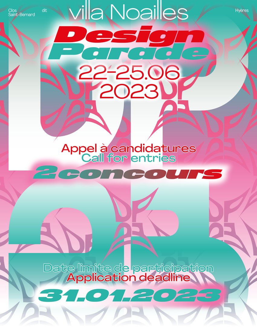 [Appel à candidature] Participez à la Design Parade 2023 :
👉 Concours design 
👉 Concours architecte d'intérieur 

Candidatez avant le 31/01 : villanoailles.com