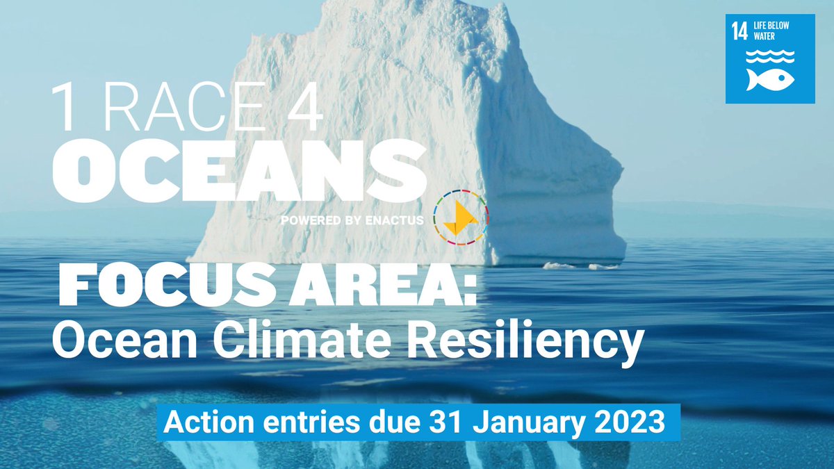 Enactus (@enactus) on Twitter photo One of the five focus areas for the 1 Race 4 Oceans is ocean climate resiliency. π 
Learn more about all of the 1 Race 4 Oceans focus areas, and submit your Action Entry by 31 January π bit.ly/3uNSa1t One of the five focus areas for the 1 Race 4 Oceans is ocean climate resiliency. π 
Learn more about all of the 1 Race 4 Oceans focus areas, and submit your Action Entry by 31 January π bit.ly/3uNSa1t