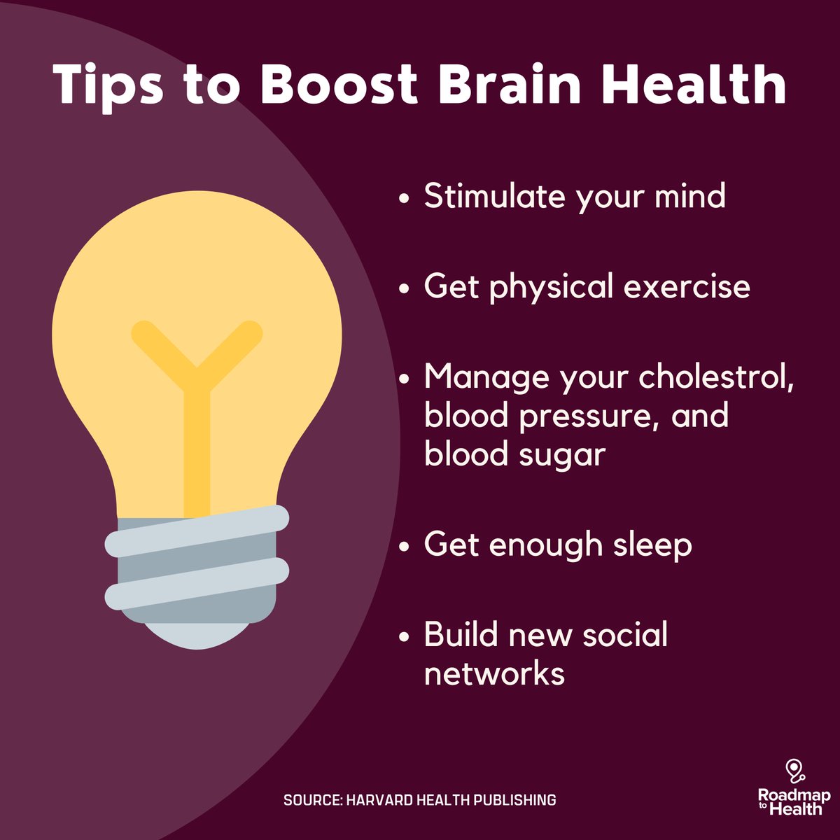 R2H_US's tweet photo. Maintaining a healthy body is crucial for a #healthymind! Did you know that high cholesterol, blood sugar, and #bloodpressure have been linked to an increased risk of dementia? @HarvardHealth has 12 ways to keep your #brain healthy and sharp, tap here: https://t.co/5vZ6A4UHpe https://t.co/vSXof5Wemo