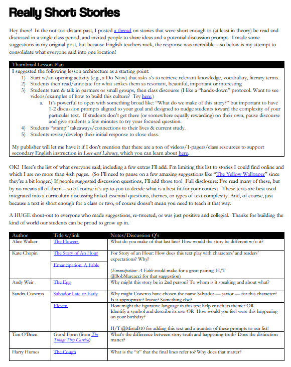 What an amazing response to this 🧵: more than 100 very short stories and still counting! I've consolidated what people suggested as of this a.m. and added links. Just scroll to the bottom of my resources page here: stevechiger.com/resources/ ...