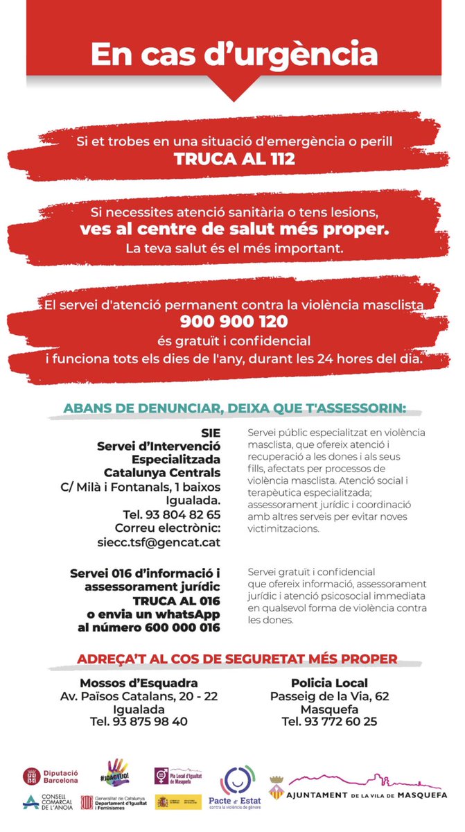 fontdelroure's tweet photo. Guia de recursos contra la violència masclista @AjMasquefa @coeduca_t @diba @ConsellAnoia #joactuo @igualtatcat https://t.co/Z0BtbuBYfN https://t.co/XnLB5Q09R5