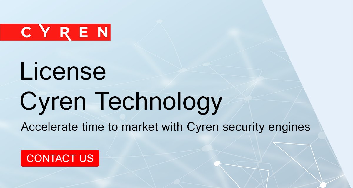 Product managers and service providers embed Cyren's threat detection engines to increase their product's value or trustworthiness. Contact us to learn more about embedding Cyren Security Engines into your product or service: bit.ly/3XmLiEl 

#securityengines #oem