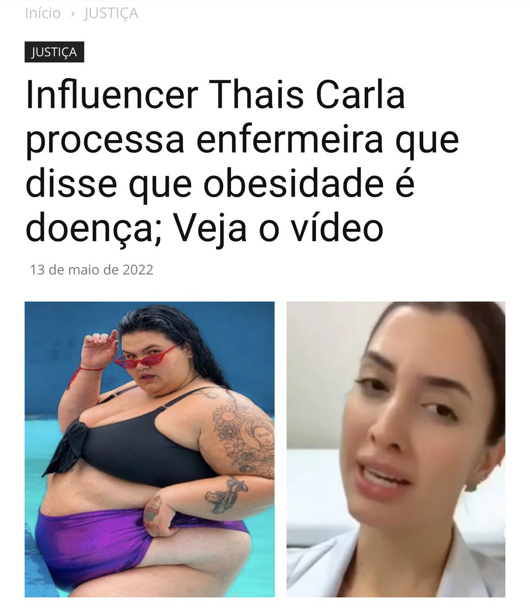 O maior problema, são pessoas como ela, que continuam a banalizar uma DOENÇA e continuam a exibi-la com orgulho.Não vos vejo a elogiar e a apoiar pessoas com anorexia. Aqui deveria ser igual, ninguém é perfeito, e ainda bem que existem corpos diferentes, mas a partir do momento⬇️