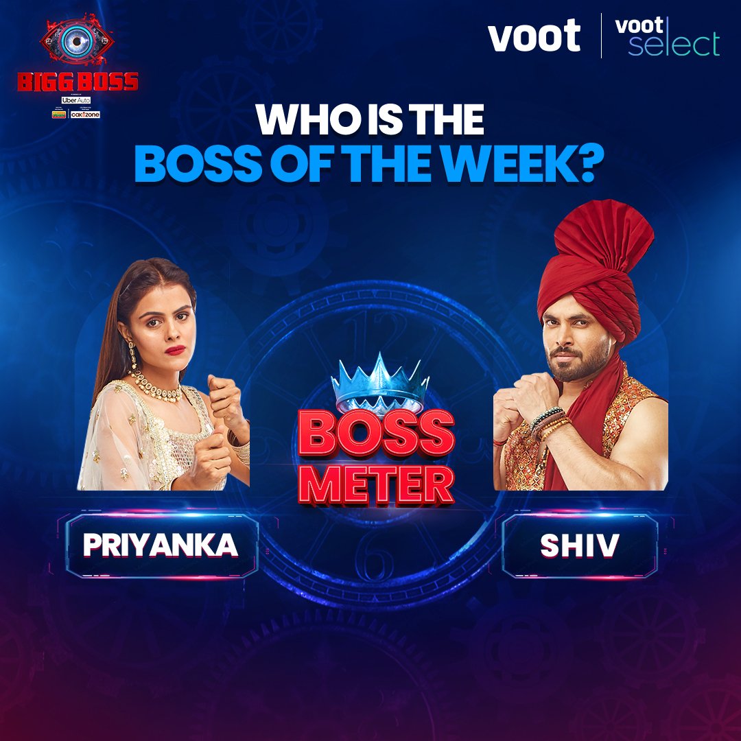 Are you ready for the biggest fight of the week?

Vote for your favourite contestant to win!👇🏻

❤️#ShivIsTheBoss
Retweet #PriyankaIsTheBoss

#BossMeter #AsliFans #BiggBoss #BiggBoss16 #BiggBoss16 #BB16OnVS #BiggBoss24hrsLive #VootSelect #ShivThakare #PriyankaChaharChoudhary