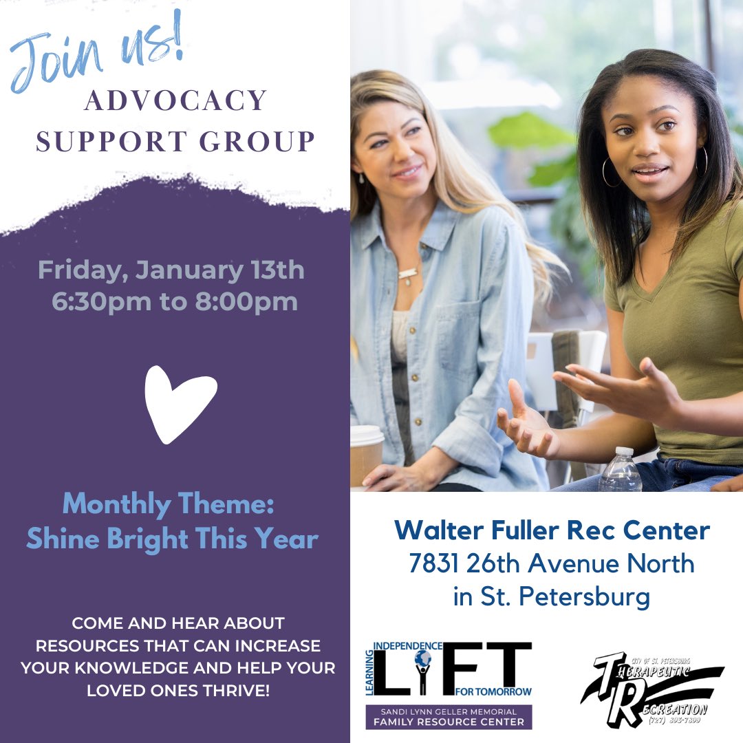 Join us on Friday, January 13, from 6:30pm to 8:00pm for our monthly Advocacy Support Group.  

Come meet other parents and caregivers of neurodiverse loved-ones and learn about valuable resources right in our community.

We hope to see you there!
#supportgroup #Neurodiversity