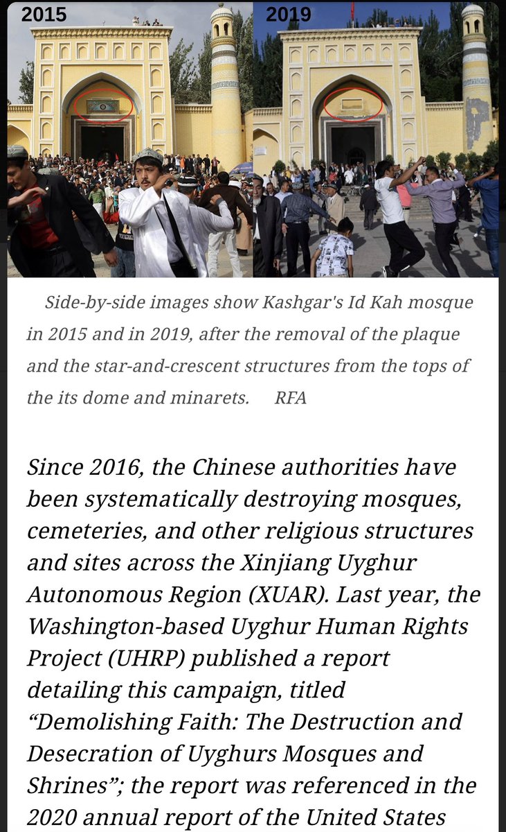 Najmidinn's tweet photo. @Dralnoaimi #IdkahMosque’s Islamic plaque removed but for Arab Muslim scholars it’s okay to so and destroy thousands of Uyghur mosques. https://t.co/A6jIdhoVFl