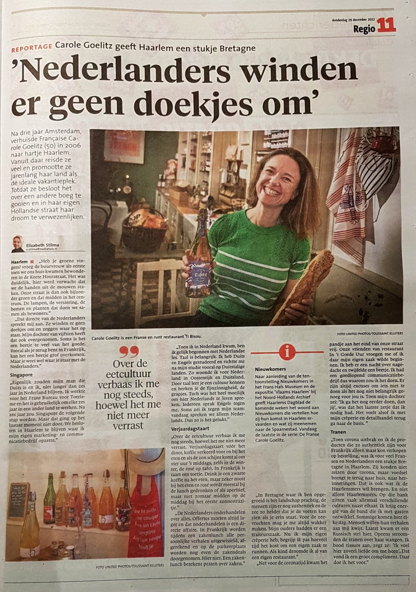 NIEUWKOMER | I.h.k.v. onze tentoonstelling 'Vlaams Haarlem' ging <a href="/hdhaarlem/">Haarlems Dagblad</a> in gesprek met Française Carole Goelitz! Kom langs en doe mee met ons project 'Wat breng jij mee?', i.s.m. het @FransHalsMuseum! 
Meer info: ow.ly/QtsX50MnBBi 
Artikel HD: ow.ly/yg6H50MnBBh