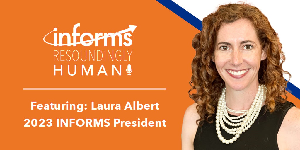 INFORMS's tweet photo. We're kicking off a brand new year of Resoundingly Human podcasts with an interview featuring the 2023 INFORMS President Laura Albert!
https://t.co/DHCmjvTPnN
#2023INFORMSPresident #ResoundinglyHuman #podcast https://t.co/WjTFb3vPvr