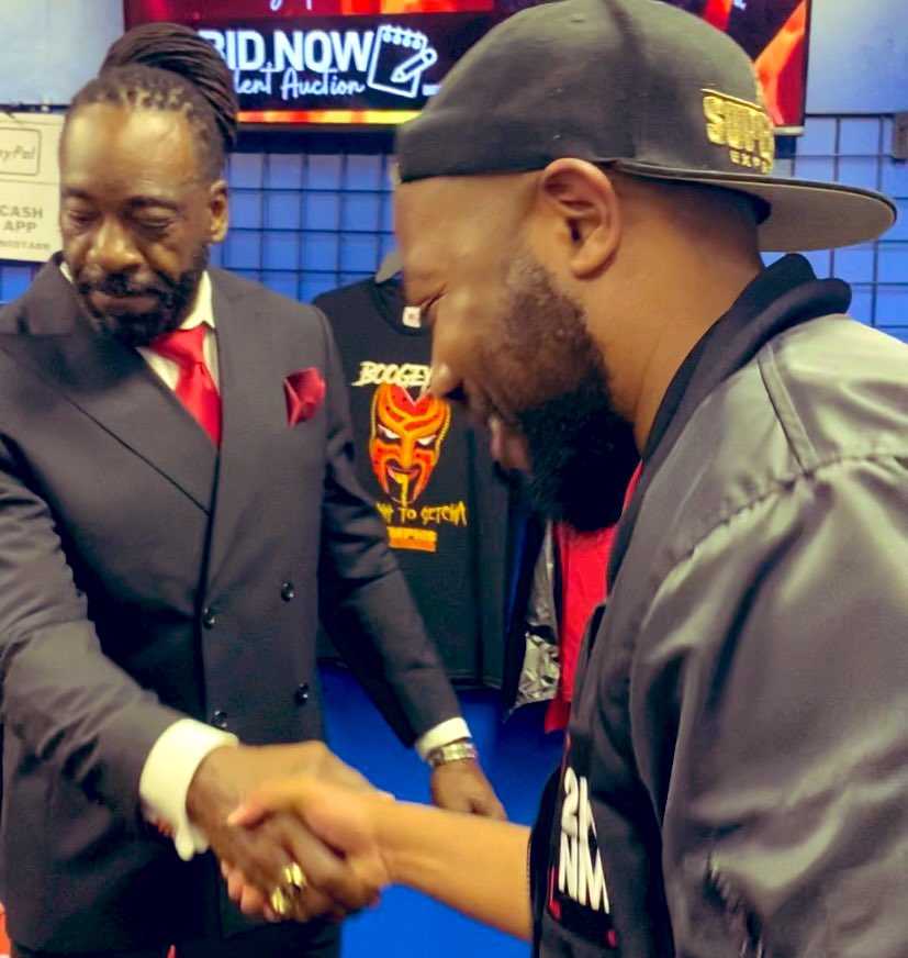 RynoJB's tweet photo. Much love to @BookerT5x for their legendary visit to @Mem_Wrestling! Thank you! Thank you! Thank you! Thank you! Thank you! Had to say it 5x 😂 Be sure to follow @TheOfficialROW for incredible wrestling content! #MemphisWrestling https://t.co/MKj0Sqm52x