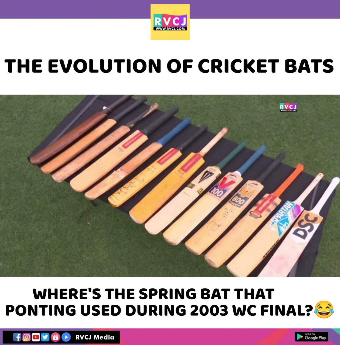 RVCJ Media on Twitter "Evolution of Cricket Bats 🏏"