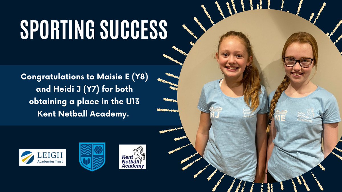 HoH - Physical & Health Education (@hoh_phe) on Twitter photo ** SPORTING SUCCESS **
A huge shoutout to Maisie E (Y8) and Heidi J (Y7). Both girls have been selected for the U13 Kent Netball Academy.
Well done girls and enjoy being a part of this great standard of netball.
<a href="/hohacademy/">HOH Academy</a> <a href="/KNTalent/">Kent Netball Academy</a> ** SPORTING SUCCESS **
A huge shoutout to Maisie E (Y8) and Heidi J (Y7). Both girls have been selected for the U13 Kent Netball Academy.
Well done girls and enjoy being a part of this great standard of netball.
<a href="/hohacademy/">HOH Academy</a> <a href="/KNTalent/">Kent Netball Academy</a>