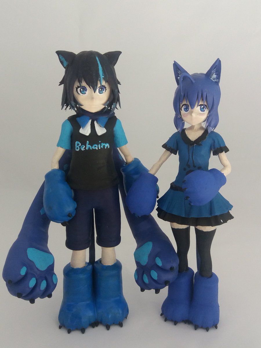 Blue neko couple. Commission for Behaim