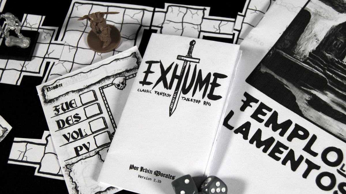 RolePerSecond's tweet image. ✌️ EXHUME es un #juegoderol de reglas ligeras y simples. NO fue creado por una mega corporación y es totalmente gratuito bajo la licencia CC BY 4.0. Por lo cual lo puedes bajar totalmente gratis, puedes adaptarlo, hackearlo y vender tu propia versión sin problema alguno! 👇