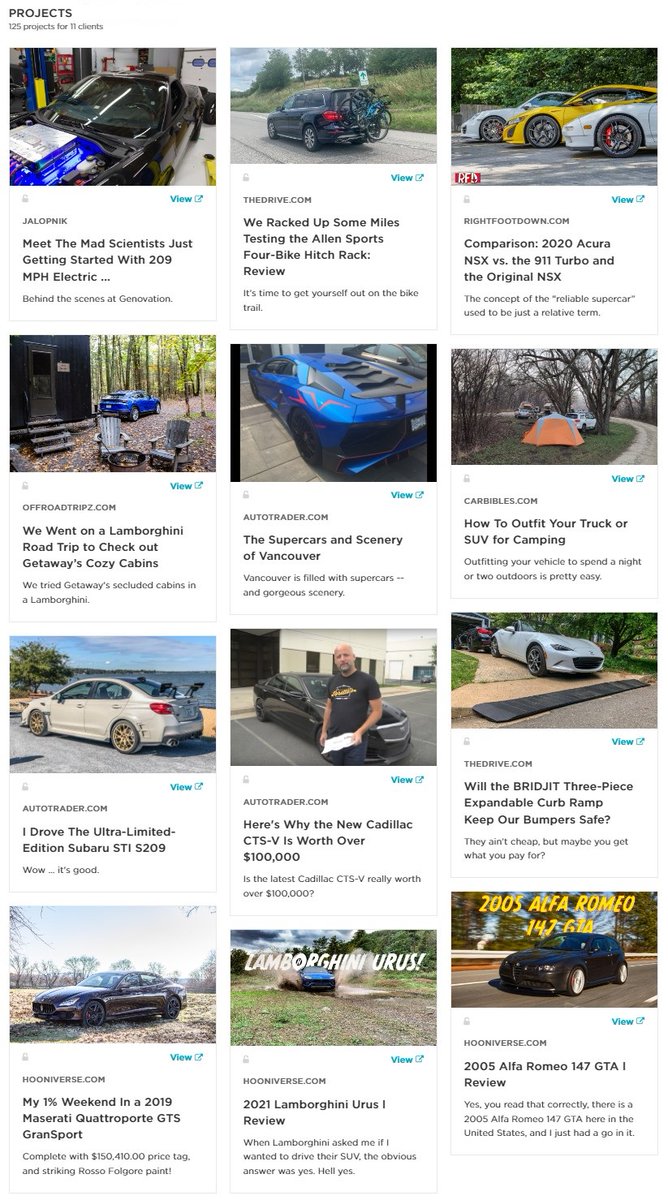 WilliamByrdUSA's tweet image. Oh hello, new pinned tweet! Open to freelance gigs if anyone is looking for help. I generally focus on new car reviews, but I've got experience in a variety of automotive-related content areas. Hit me up on the DMs. 🧐
Portfolio - williambyrd.contently.com