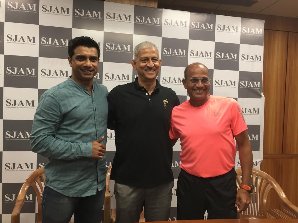MediaSjam's tweet photo. Hockey stalwarts MM Somaya, Edgar Mascarenhas Sr and Adrian DSouza discuss the upcoming #HockeyWorldCup2023 at a Sports Journalists' Association of Mumbai-organised seminar at Don Bosco High School, Matunga. https://t.co/bjnQZR1e1r