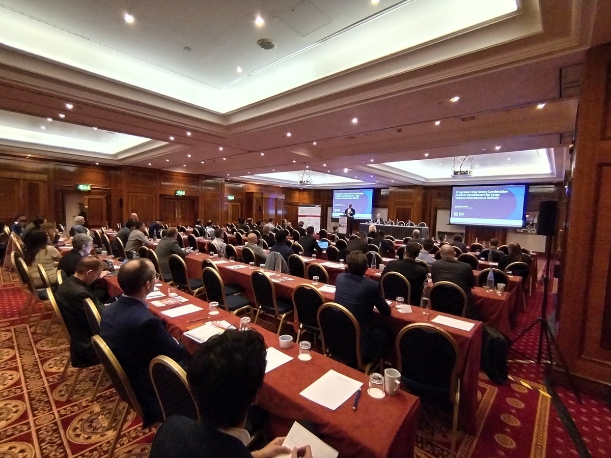 SAEMGPharma's tweet image. Next in Stream A we have "Integrated drug device combination product development for large volume subcutaneous delivery" delivered by Adam Kalbermatten, Vice President of Commercial Development, BD

#PFSUK #BD #Prefilledsyringes #PFS