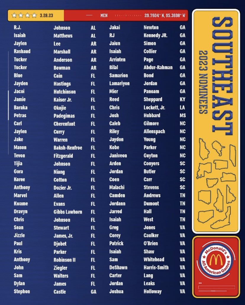 AndrewBaxleySC's tweet photo. 14 South Carolinians named as 2022 McDonald’s All American Game Nominees, headlined by Keenan’s Milaysia Fulwiley and Greenville’s J’Adore Young for the Girls Game, as well as Legacy’s Coen Carr, Christ Church’s Jordan Butler, and Westwood’s Arden Conyers for the Boys game: https://t.co/nvdvADbkAe