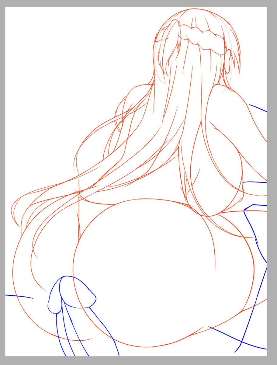 抱きつきハメシーン用の線画を調整中☆
当初のラインだとかなりぽっちゃりだったので細目に修正しました☆('ー`)ゞ
それでもまだ太い様な気もするな・・・w
まあ少し時間置いて色置きの時に最終調整するですかね♪ 