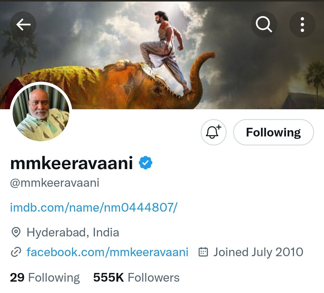 PrabhasVia's tweet photo. #Prabhas Cover pic 🔥🔥🔥 Keeravaani gaaru ❤️😍🙏 https://t.co/acq8N18hpI