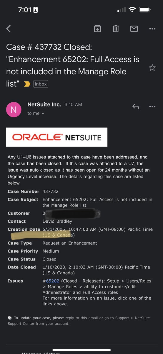 davbradley's tweet photo. @NetSuite - case closed … from 2006!😵 thanks for following up? #imronburgundy #netsuite https://t.co/Q7dZhm964E