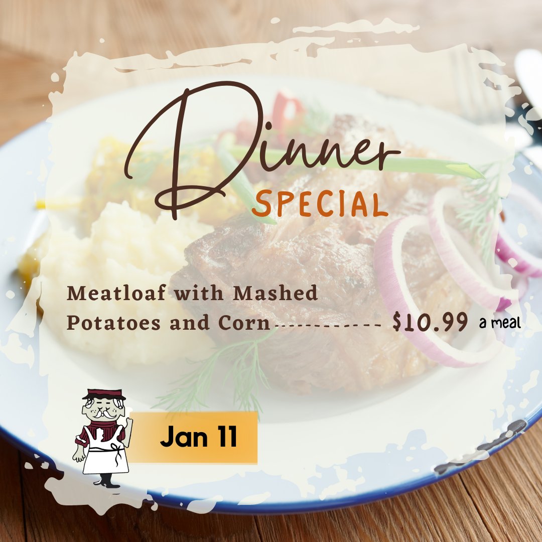 Meatloaf with Mashed Potatoes & Corn.... is what’s for dinner.

📍 30-08 Warwick Rd, Winchester, NH 03470
📲 (603) 239-4843

#dinnertime #meatloaf #mashedpotatoes #kulicksmarket #winchester #dinner #dinnerspecial #dinnermenu #potatoes #corn #grocerystore #dinners #newhampshire