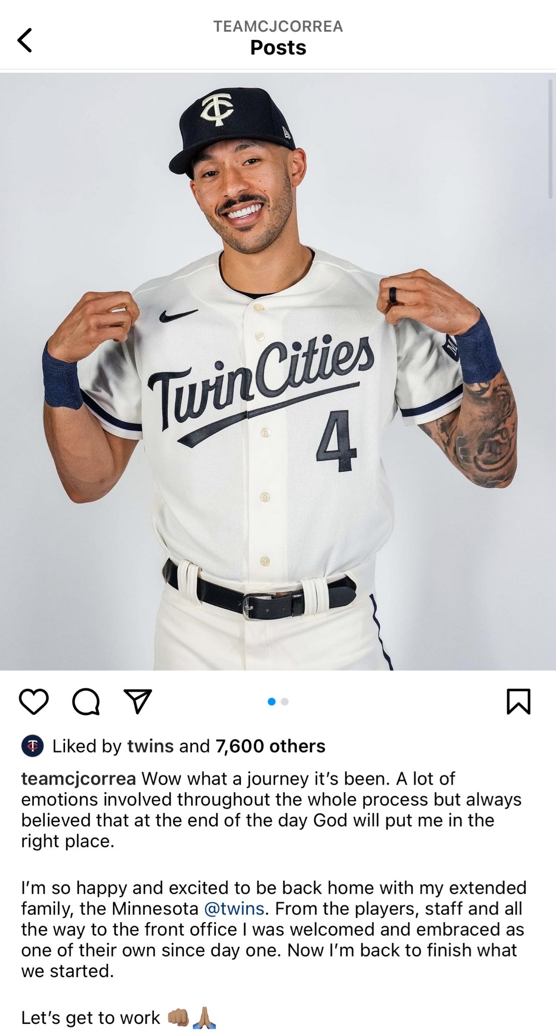 Twins Talk on X: Carlos Correa and these new uniforms look fire 👀🔥  #MNTwins  / X