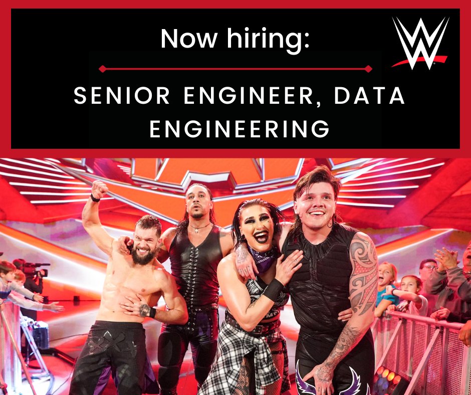 WWE is hiring for a Senior Engineer, Data Engineering! The role will be part of the Data Platform Engineering team supporting WWE Corporate Marketing, Products, Content, and Consumer business units. Apply today: bit.ly/3iyVyKX #WhereChampionsWork #WWETechJobs