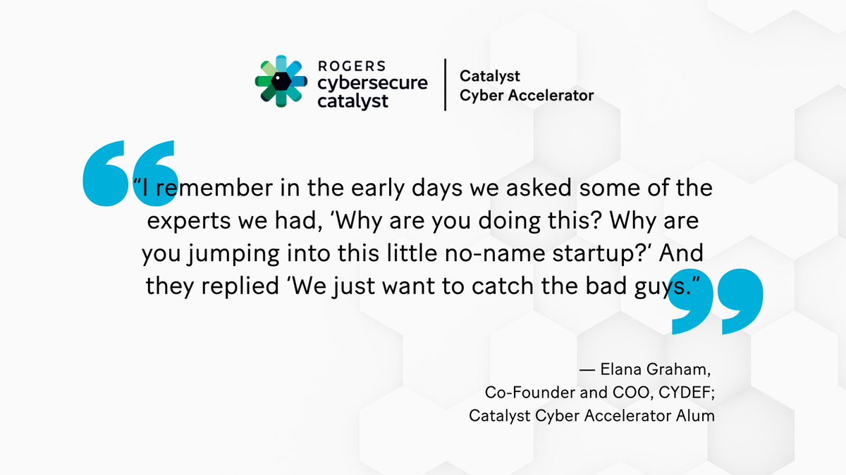 .<a href="/CydefCorp/">CYDEF</a>, a Catalyst Cyber Accelerator alum company, wants to help #SMBs identify &amp; defend themselves from cyberattacks. Their COO, Elana Graham, told us about CYDEF's cyber journey &amp; what they're doing to help more companies stay cyber safe. Read more: hubs.la/Q01xnJ2Y0