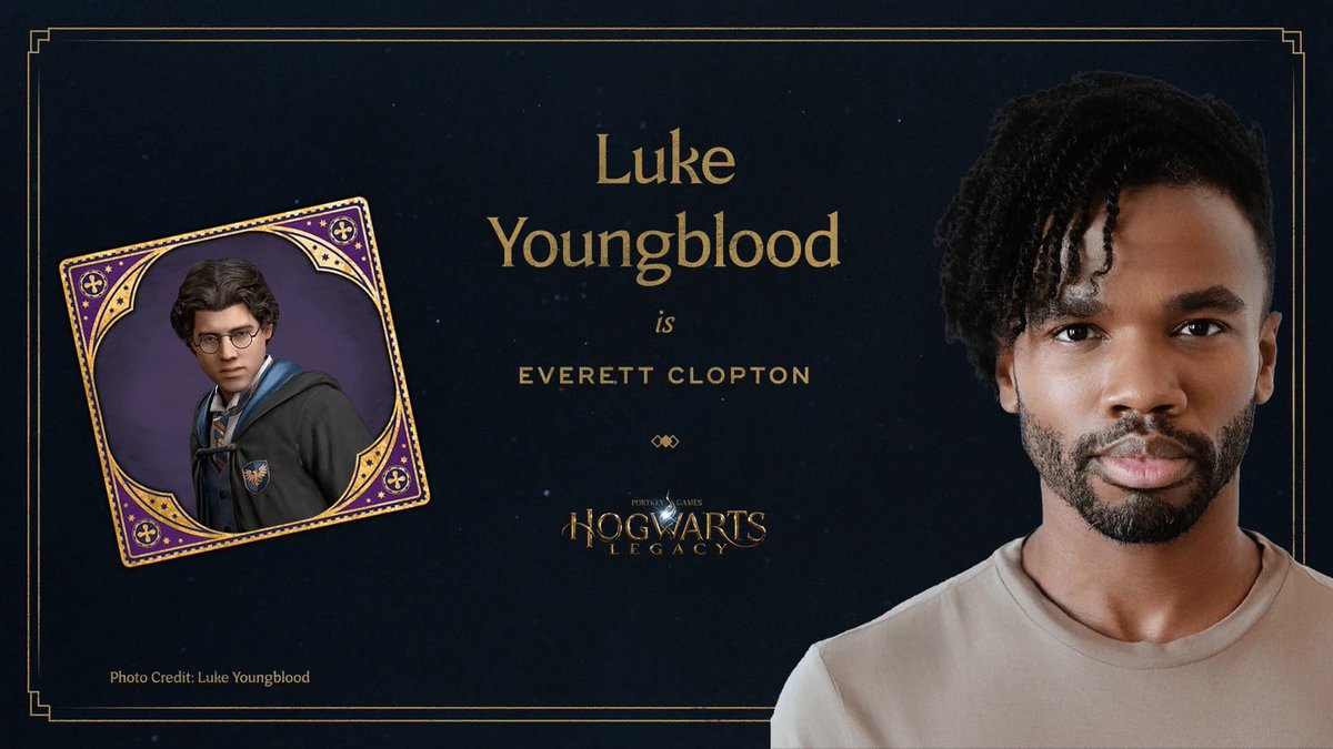WW_Direct's tweet photo. 🎮 Luke Youngblood is Everett Clopton in #HogwartsLegacy. 

Did you know? He portrayed Lee Jordan in the #HarryPotter films! https://t.co/r272LiXyu0