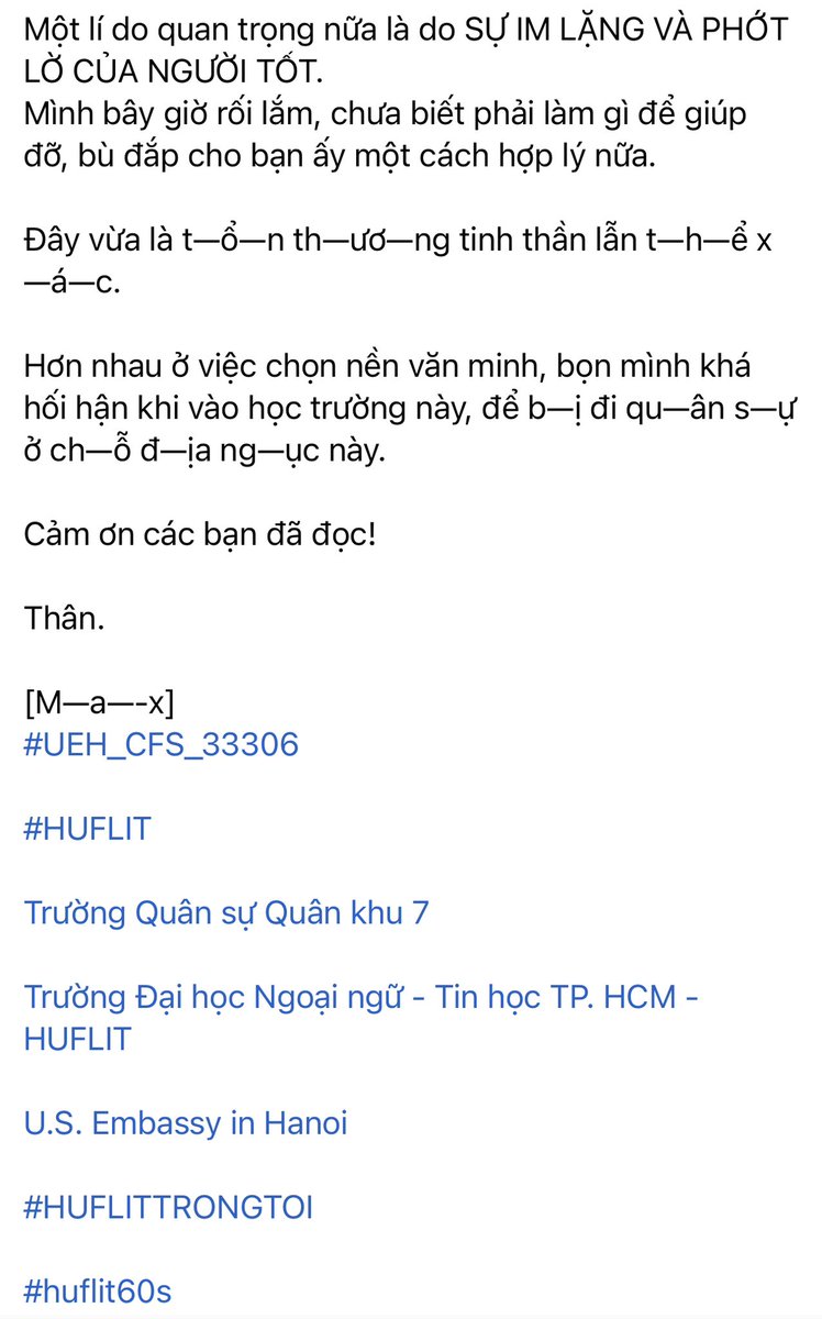 Ami_Nguyen96's tweet photo. Raped in the Military school?  It's hard to believe but in Vietnam it was the truth of yesterday.  I loathe my country when they protect those 12 monsters.  They must be cursed for life for this crime.
#hiepdamquankhu7 #huflit #protectWomen #baovesinhvienhuflit 🥺 https://t.co/VPYu4f2g8C