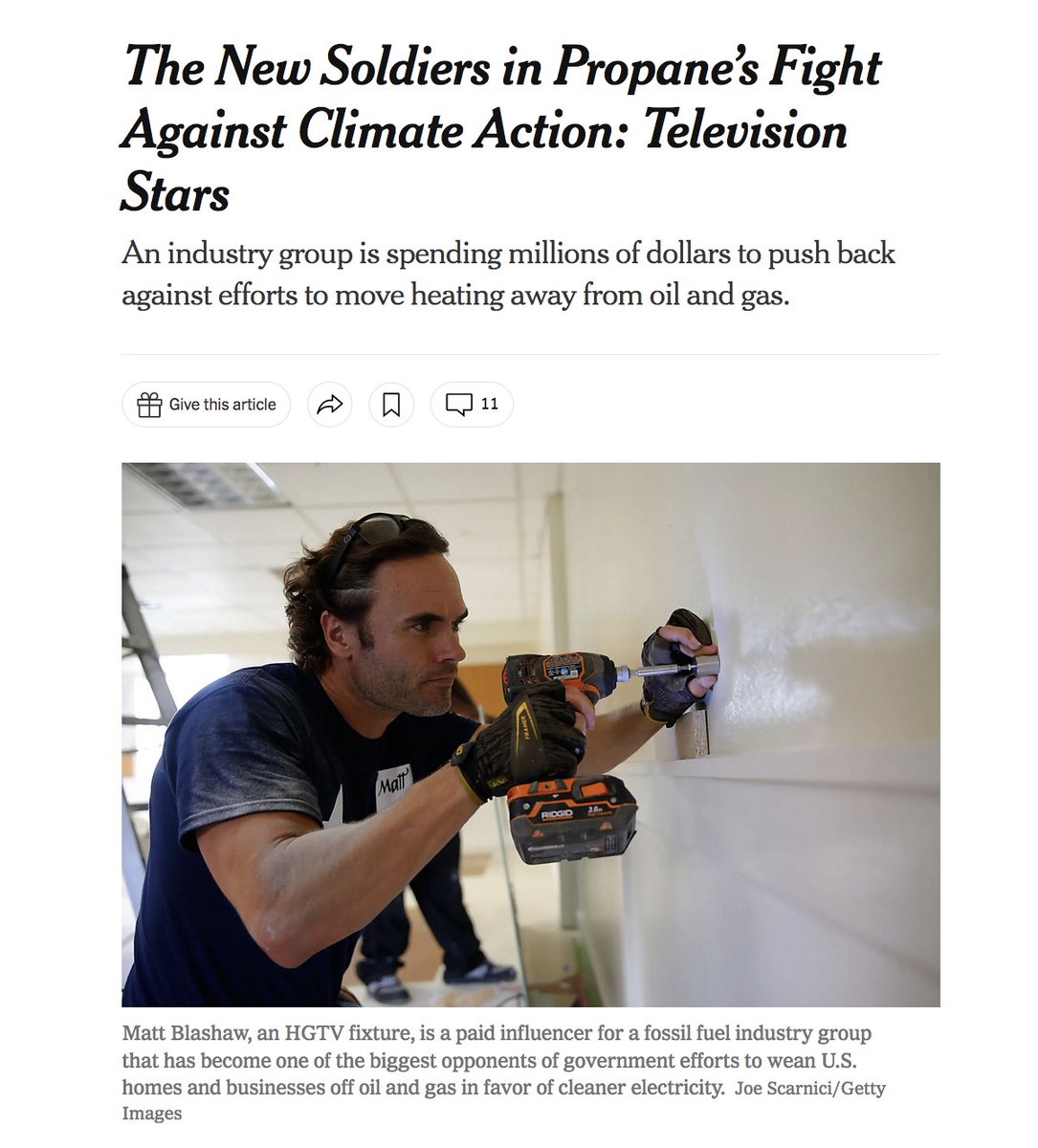 Demon 'influencer'. Mr. Blashaw is paid by a fossil fuel industry group that has been running a furtive campaign against government efforts to move heating away from oil and gas toward electricity made from wind, solar and other cleaner sources.