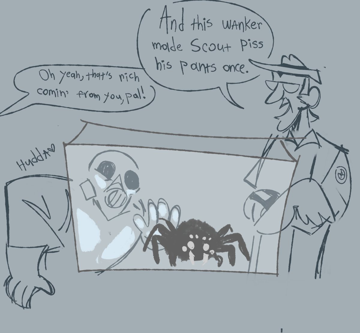 lemonfork's tweet image. they both love freaky ass critters #TF2 #TeamFortress2