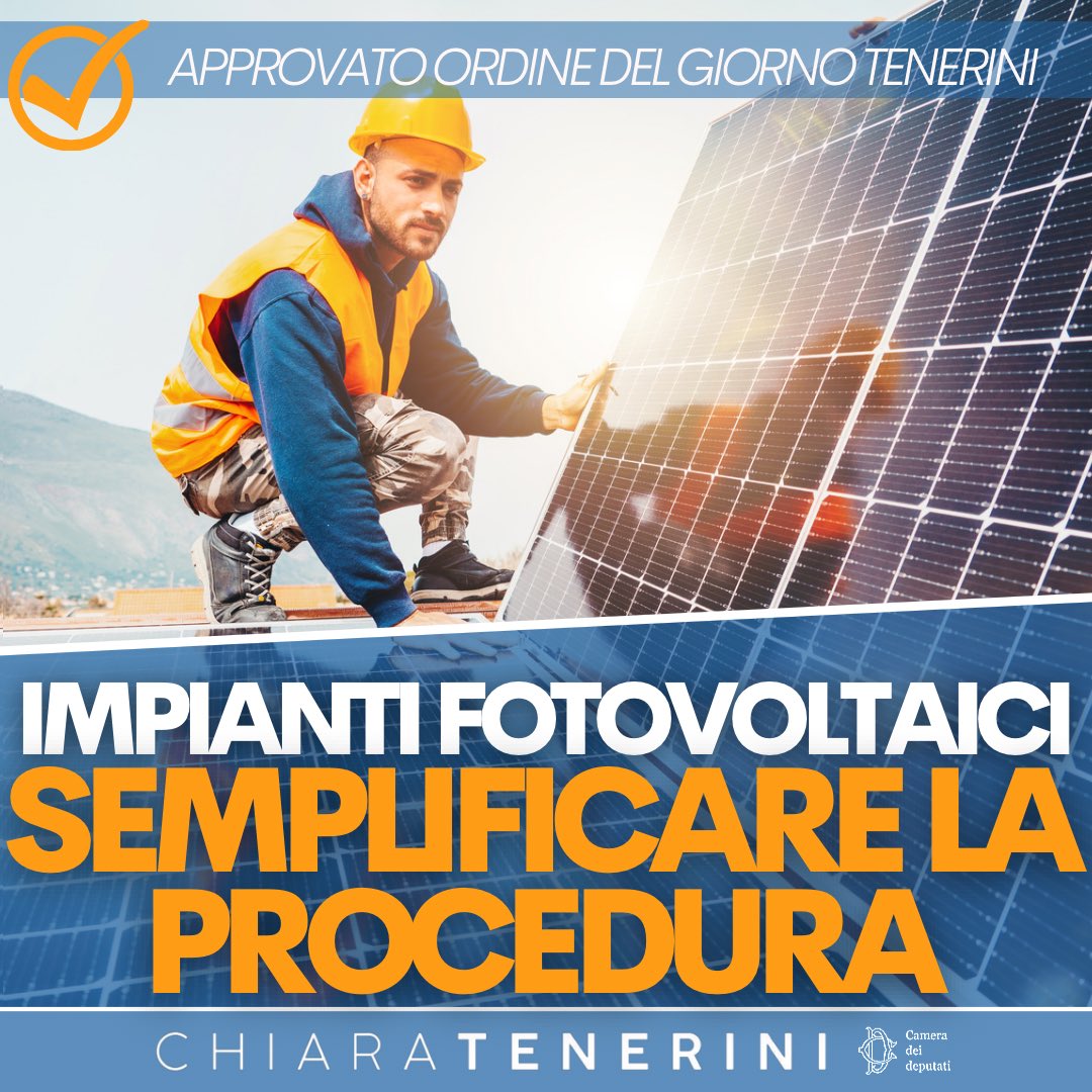 chiaratenerini2's tweet image. ✅ 𝐅𝐨𝐭𝐨𝐯𝐨𝐥𝐭𝐚𝐢𝐜𝐨 𝐩𝐞𝐫 𝐚𝐳𝐢𝐞𝐧𝐝𝐞 𝐞 𝐜𝐢𝐭𝐭𝐚𝐝𝐢𝐧𝐢: Semplificare e snellire le procedure autorizzatorie per l’installazione delle opere di sostegno agli impianti fotovoltaici, per aziende e cittadini.

#energia #risparmioenergetico #solare #fotovoltaico #pmi