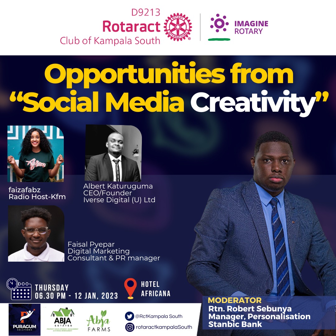 Join me for an evening of networking and insights with other digital industry players at the <a href="/RctKampalaSouth/">Rotaract Kampala South</a>, Thursday 6 pm. Invite friends &amp; get ready for good edutainment at zero budget in #JanWorry. <a href="/Pyeparfaisal/">Engineer Faisal</a>, <a href="/faizafabz/">Faizafabz</a> &amp; <a href="/albertKatruGuma/">Albert | KatruGuma</a> Don't miss it at Hotel Africana