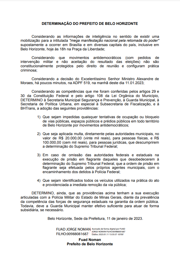prefeiturabh's tweet photo. Determinação do Prefeito de Belo Horizonte https://t.co/opjp0F09Df