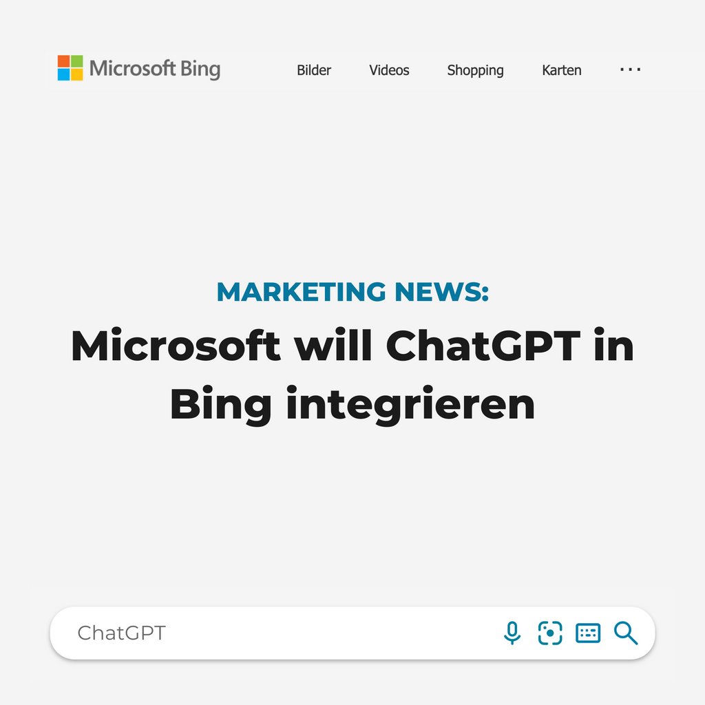 Starke Konkurrenz für Google: Die Microsoft Suchmaschine Bing will in ihrer neuen Version die Sprach-KI ChatGPT integrieren. So können Suchanfragen direkt durch den Chatbot beantwortet werden, statt mit der Anzeige von Links. Mehr Infos findet ihr hier:

onlinemarketing.de/seo/microsoft-…