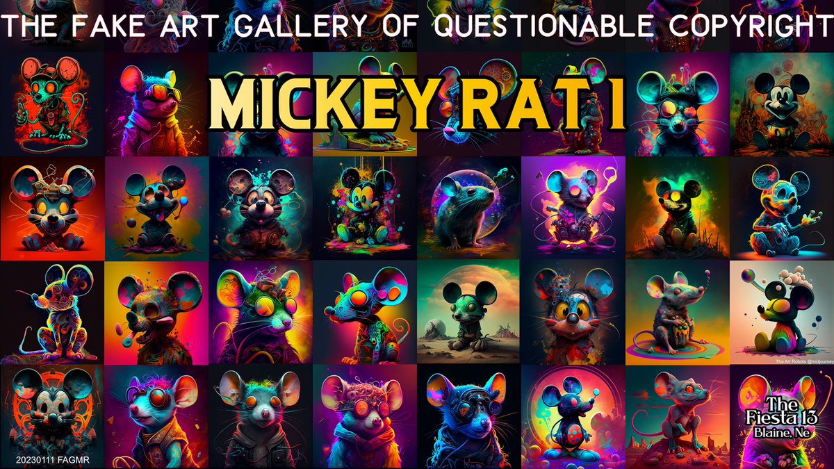20230111 FAGMR (the Fake Art Gallery of questionable copyright Mickey Rat #1) (Day 11)

thefiesta13.com

#thefiesta13 #ArtFraud #BlaineNe #FakeArt