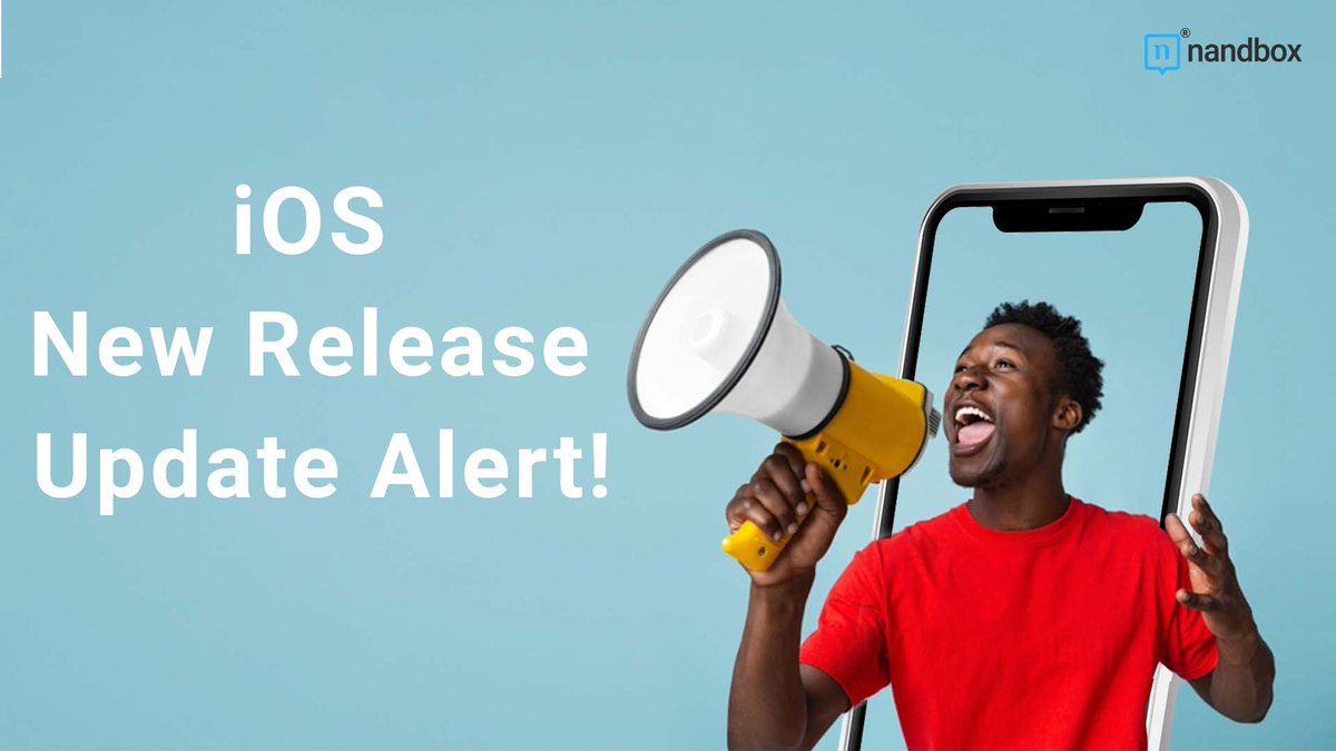 nandboxapp's tweet image. Alert for a new release update!🔔
Get the latest iOS version of nandbox Messenger App for all Apple users, and enjoy our UI improvements &amp;amp; bug fixes for a better user experience.
#iOS #ReleaseUpdate #nandboxmessenger