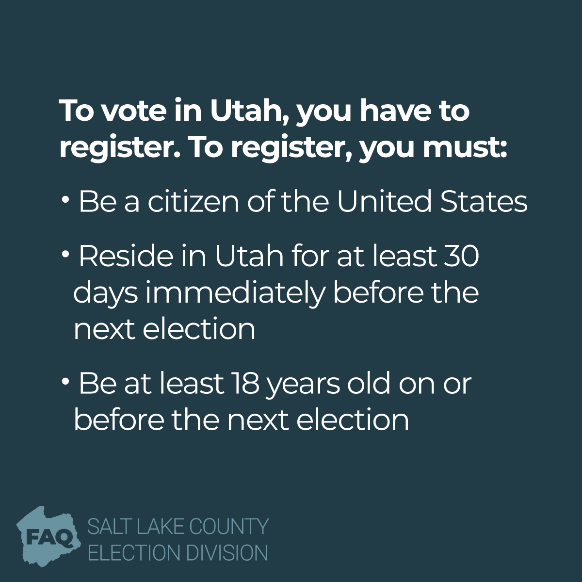 We encourage everyone who is eligible to exercise this important right. #saltlakecounty #slco