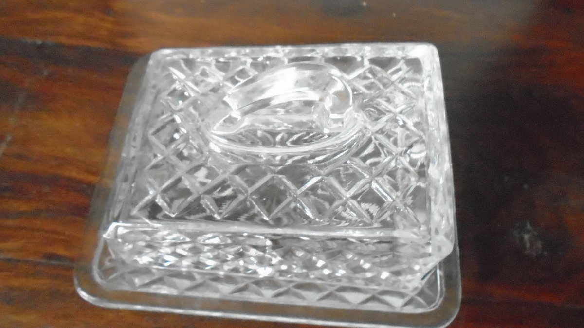 Beautiful Vintage French Thick Pressed Glass Butter Dish, Art Deco 1930s Cheese Dish, Glass Beurier etsy.me/3iwpes8 #clear #birthday #thanksgiving #glass #glassbutterdish #frenchbutterdish #liddedglassdish #artdecogl