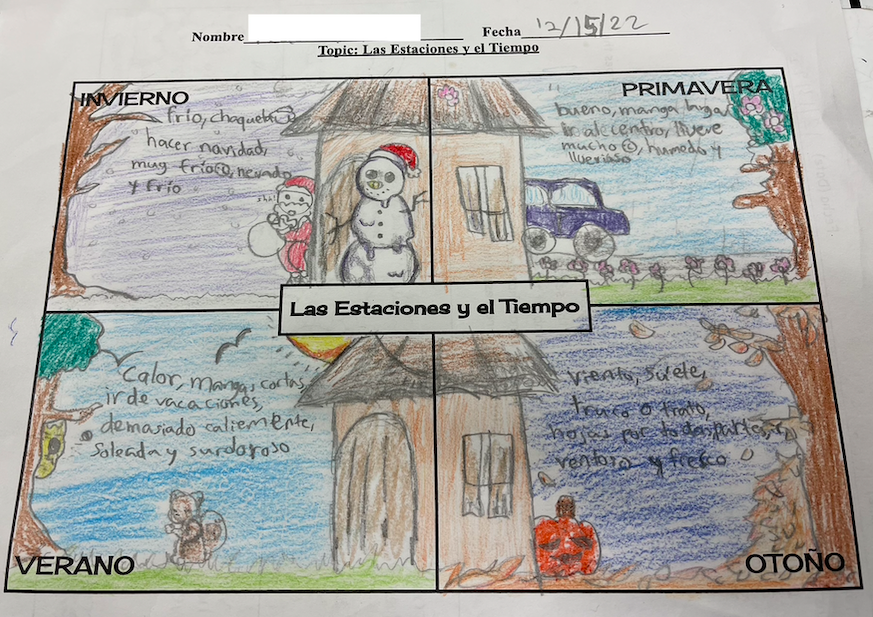 WalkerMillMS's tweet photo. Mrs. Munoz Reyes' 6th grade classes are working on learning their seasons in Intro to Spanish. @wmmstag #foreignlanguageeducation #seasons #pgcps #pgcpsproud #blueandgold #spanishlanguage #espanol #wmms #pantherpride https://t.co/CEsyGgzS9T