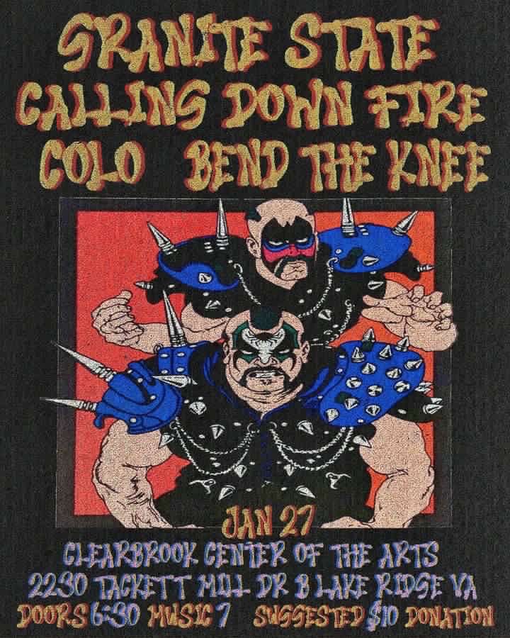 GraniteStateMD's tweet image. Friday January 27th in Lake Ridge, VA with @callingdownfire Colo and Bend The Knee