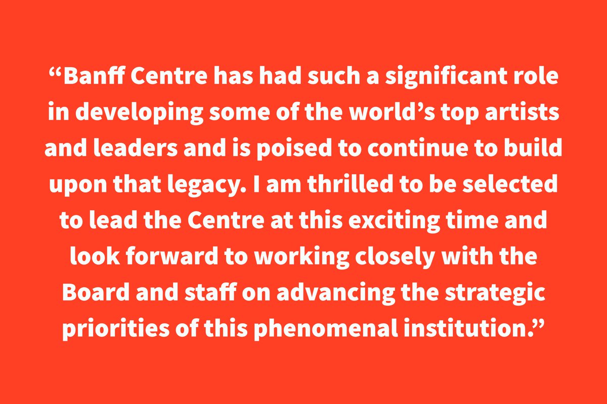 With great enthusiasm, we announce, on behalf of our Board of Governors, the unanimous decision to appoint Chris Lorway as President &amp; CEO of Banff Centre, effective April 10 2023!

Learn more re. this exciting announcement as we peer into our 90th year👉 bit.ly/3k6H8SI